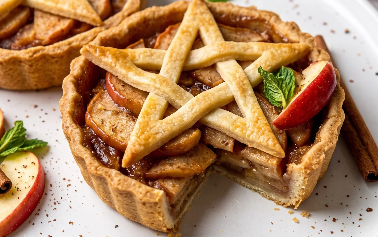 Pentagram Topped Vegan Apple Pies